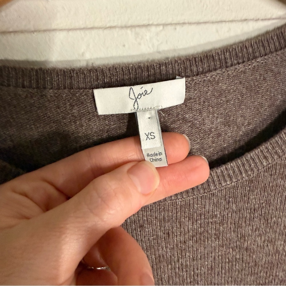 Joie Brown Wool Cashmere Blend Oversized Asymmetrical Sweater, Women’s Size XS - Picture 5 of 8